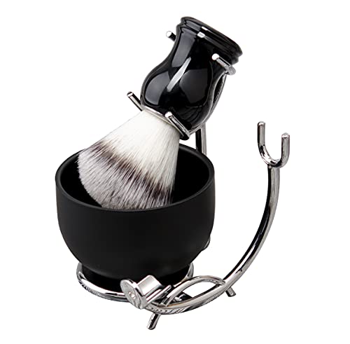 Grandslam Shaving Brush and Bowl Kit for Men, 3 in 1 Shaving Brush Set, Stainless Steel Shaving Bowl and Stand, Shaving Brush, Shaving Kit for Men