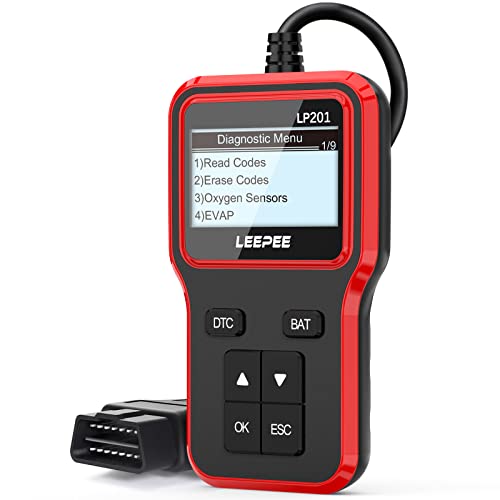 LEEPEE LP201 OBD2 Scanner, Auto Check Engine Fault Code Reader, Plug and Play, Evap Battery Test, OBDII Code Readers Scan Tool for All OBD2 Cars Since 1996