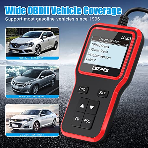 LEEPEE LP201 OBD2 Scanner, Auto Check Engine Fault Code Reader, Plug and Play, Evap Battery Test, OBDII Code Readers Scan Tool for All OBD2 Cars Since 1996 | The Storepaperoomates Retail Market - Fast Affordable Shopping