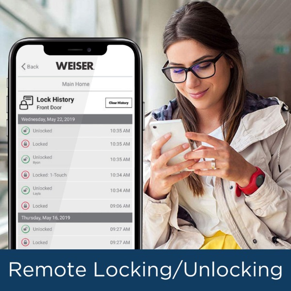 Weiser Halo Touch Wi-Fi Smart Lock with Fingerprint Reader, No Hub Required, Featuring SmartKey Security