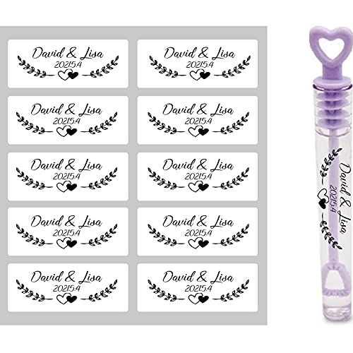 xingfa Personalized Name Stickers,Personalized Wedding Stickers for Envelopes,Custom Address Stickers,Custom Cosmetic Tube Sticker,Lip Gloss DIY Sticker,Bubble Labels Wedding (2.7CMx5CM)