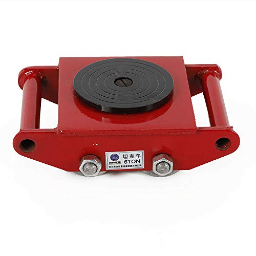 Heavy Duty Machine Dolly Skate Roller Machinery Mover 6T 13200lbs Capacity Industrial Cargo Trolley with 360 Degree Rotation (Red)