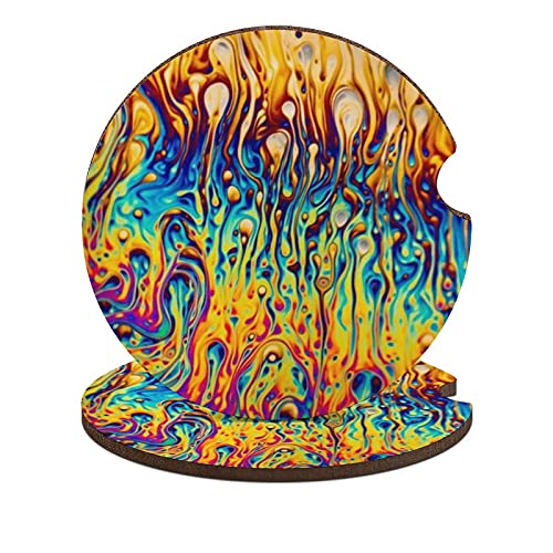 Psychedelic Trippy Car Coasters for Cup Holders Wooden Coasters Universal Vehicle Best Accessory Coasters 1PCS