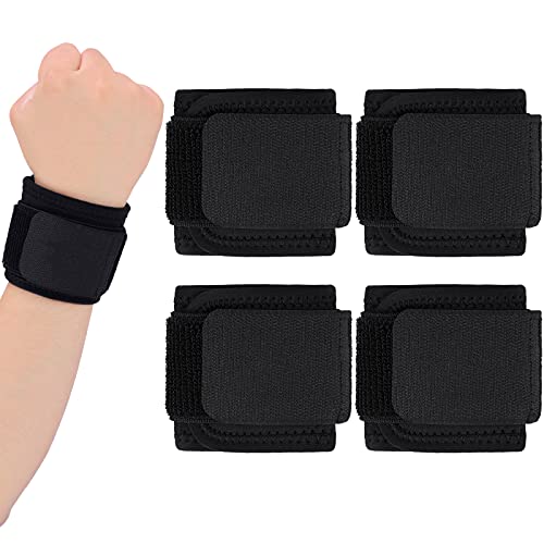 4 Pieces Wrist Wrap Adjustable Wrist Brace Splint Support Wrist Strap Carpal Tunnel Wrist Brace Right and Left Hands Wrist Guard for Men and Women Sports Weightlifting, 16.5 x 3.1 Inches