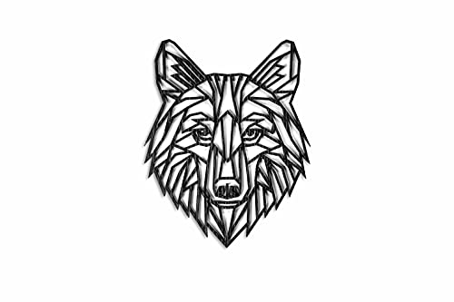 Unidentified Geometric Wood Wolf Wall Decor, Wooden Wall Decals – Featuring The Black Oak Wolf, Perfect in any themed Jungle/Safari Room; Nursey or Bathroom. Black Wall Art.