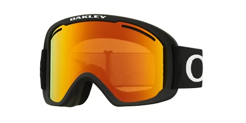 Oakley OO7112 O-Frame 2.0 PRO L Matte Black Strap/Fire Iridium Ski Goggles + Oakley Spare Persimmon Lens For Men For Women + BUNDLE with Designer iWear Complimentary Care Kit