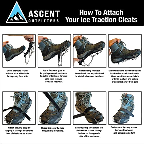 Ascent Outfitters Micro Spikes Crampons Traction Cleats for boots and shoes – No more slips and falls on ice and snow walking, hiking, fishing | The Storepaperoomates Retail Market - Fast Affordable Shopping