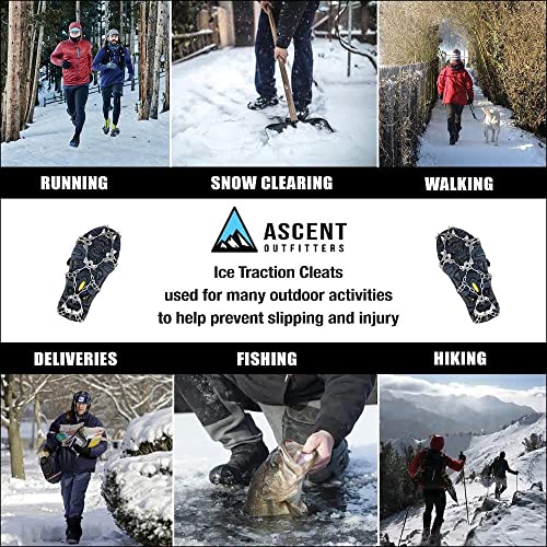 Ascent Outfitters Micro Spikes Crampons Traction Cleats for boots and shoes – No more slips and falls on ice and snow walking, hiking, fishing | The Storepaperoomates Retail Market - Fast Affordable Shopping