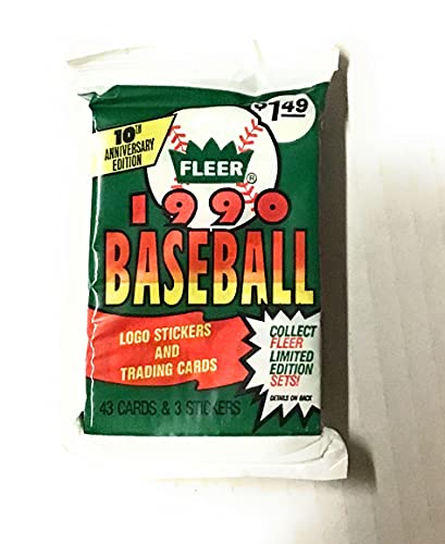 Fleer 1990 Baseball Jumbo Pack 10th Anniversary 43 Cards