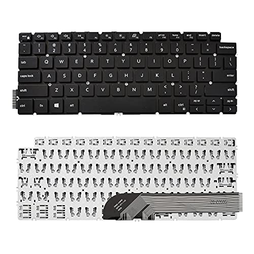 SUNMALL Replacement Keyboard Compatible with Dell inspiron 13 5301 5390 5391 7306 7390 7391, inspiron 14 5405 5406 5490 5493 5498 7405 7409 7490 7491 Black Frameless No Backlight