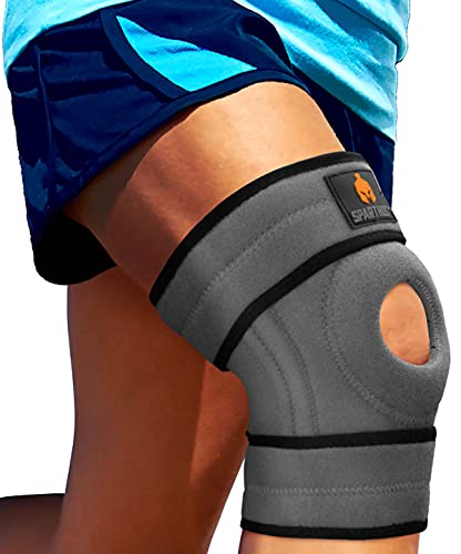 Sparthos Knee Brace – Relieves ACL, MCL, Torn Meniscus Tear, Arthritis Pain – Open Patella Design with Dual Stabilizers – Compression Support Knee Brace, Plus Size Fit – For Men and Women (XXL)