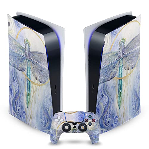 Head Case Designs Officially Licensed Stephanie Law Dragonfly Art Mix Vinyl Faceplate Sticker Gaming Skin Decal Compatible With Sony PlayStation 5 PS5 Digital Edition Console and DualSense Controller