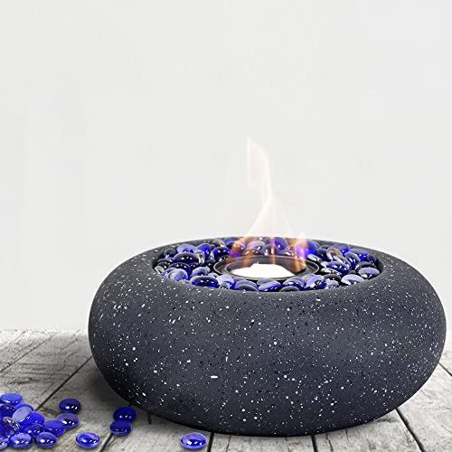 11-inch Portable fire Pit, Tabletop Fireplace fire Bowl Use Iso-Propyl Alcohol as Fuel. Clean-Burning Bio Ethanol Ventless Fireplace for Indoor Outdoor Patio Parties Events