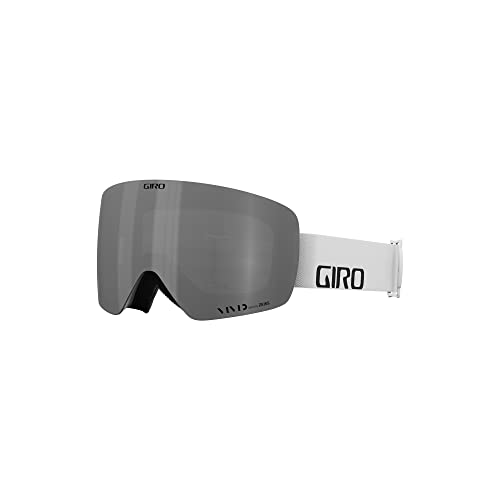 Giro Contour RS Asian Fit Ski Goggles – Snowboard Goggles for Men & Women – White Wordmark Strap with Vivid Onyx/Vivid Infrared Lenses