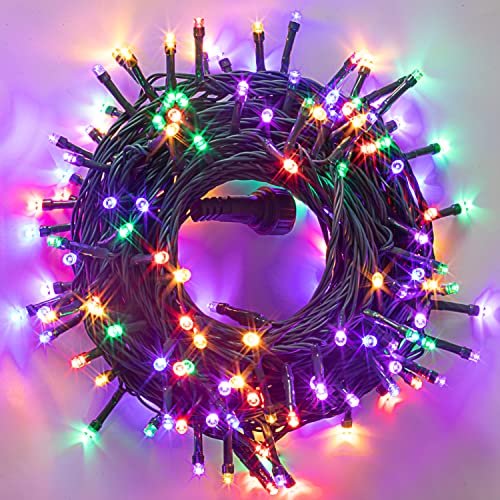 75.79 FT 200 Count Christmas LED String Lights, 8 Modes Decorative Mini Lights Green Wire String Lights for Indoor and Outdoor Party, Home, Patio, Lawn, and Garden Christmas Decoration (Multicolor)