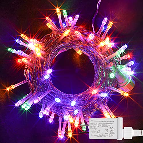 100 LED Christmas Lights, 42.98FT Xmas String Light 8 Modes Plug-in Waterproof Mini Lights for Indoor and Outdoor, Holiday Christmas Tree Wedding Party Bedroom Decorations (Multicolor)