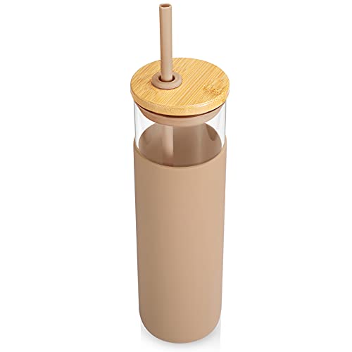 tronco 28oz Glass Tumbler Glass Water Bottle Straw Silicone Protective Sleeve Bamboo Lid – BPA Free | The Storepaperoomates Retail Market - Fast Affordable Shopping