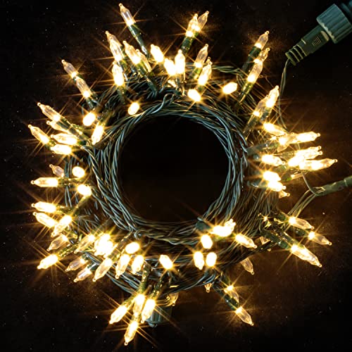 Joiedomi Warm White Christmas Lights, 42.98 FT 100 LED String Lights with T5 Bulbs, 8 Mode Green Wire Christmas String Lights for Indoor Outdoor Party Yard Xmas Trees Christmas Decorations