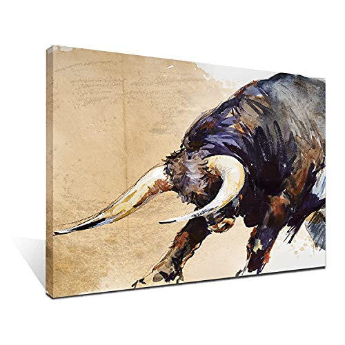 iFine Art Wall Art Inner Framed Oil Paintings Printed on Canvas Modern Artwork for Home Decorations and Easy to Hang For Living Room Office Bull 20x16Inch