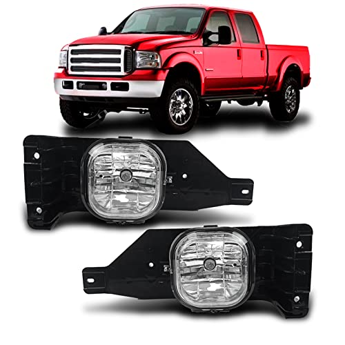 Fog Lamp Compatible with Ford 2005 2006 2007 F-250 F-350 F-450 F-550 Super Duty and 2005 Excursion Driving Fog Lights (Clear Lens)