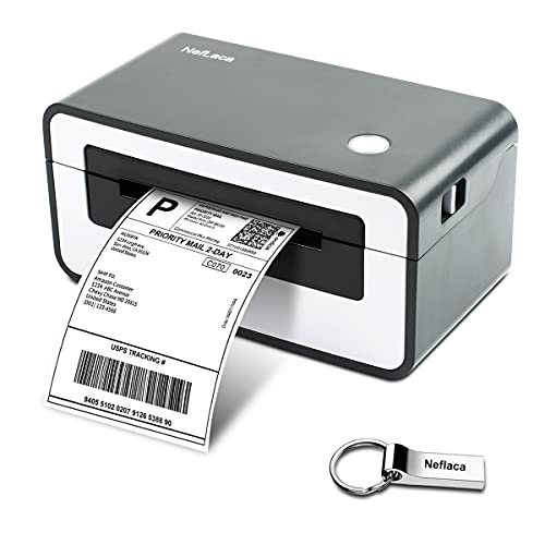 NefLaca Thermal Label Printer,4×6 High Speed USB Shipping Label Printer Commercial Direct Thermal Label Maker One Click Setup Compatible with Amazon, Ebay, Etsy, Shopify and FedEx (Black)