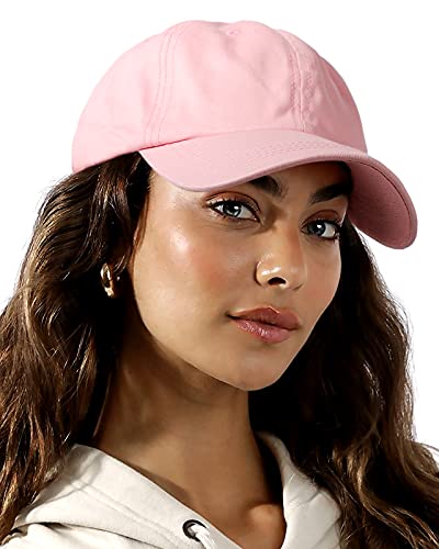 Mens Satin Lined Baseball Cap Exclusive Sport Strapback Hat for Women Unisex Versatile Vintage Dad Hat Washed Pink