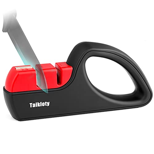 Kitchen Knife and Scissors Sharpener – Taikloty 2021 New 5-in-1 Multifunctional Knife Sharpening System – Safely Sharpen Knives with Diamond, Ceramic,Tungsten for Knife and Scissor