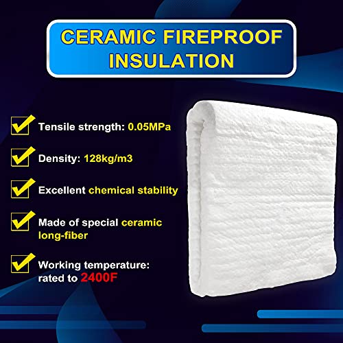MAPORCH Kaowool Ceramic Fiber Blanket 1″x12″x32″, Fireproof Foam Insulation Blanket 2400F for Stoves, Fire Bricks, Ovens, Heat Insulation, Fire Prevention, Including Plastic Ruler & Utility Knife | The Storepaperoomates Retail Market - Fast Affordable Shopping