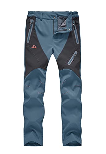 YSENTO Women Skiing Snow Insulated Pants Winter Fleece Warm Waterproof Windproof Hiking Cargo Pants Grey Blue S
