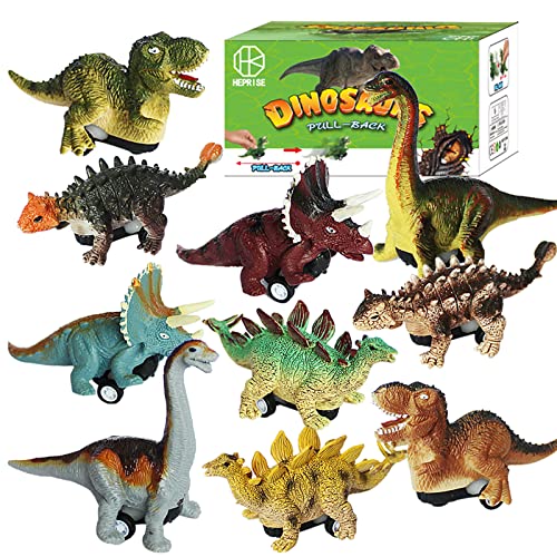 HEPRISE HRK Dinosaur Toys for Kids 2+ Year Old Toddler Boys Toys Playset Educational Toy for Kids Christmas Birthday Gift, 10 Pack
