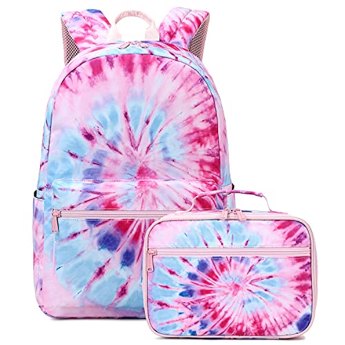Abshoo Lightweight Tie Dye School Backpacks for Teen Girls Backpack with Lunch Bag (B Tie Dye)