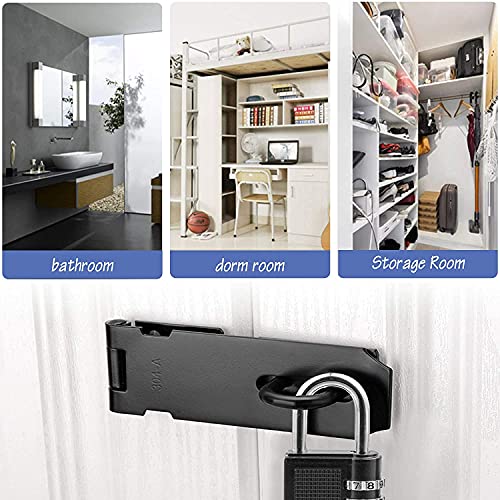 Door Lock Latch with Password Combination Padlocks 4 Inch Stainless Steel Security Hasp and Zinc Alloy Padlocks, Heavy Duty Hasp and Staple Use for Door Window Locker Drawer Pet Cage Cabinet Pack of 2 | The Storepaperoomates Retail Market - Fast Affordable Shopping