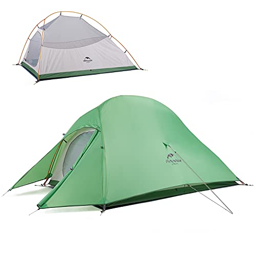 Naturehike Cloud-Up 2 Person Ultralight Backpacking Camping Tent with Footprint – Free Standing Waterproof 3 Season Tents