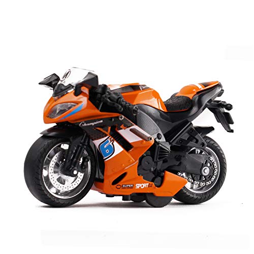 Motorcycle Toy,with Light and Music Toys Motorcycle Diecast Models, Toy Motorcycles for Boys,Toy Motorcycle for Kids 3-9 (Orange)