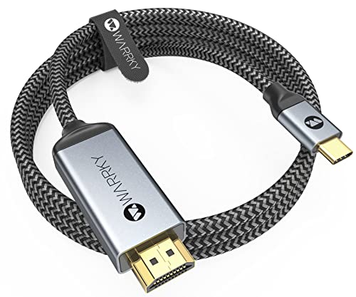 Warrky USB C to HDMI Cable 4K, [10FT / 3M, Braided, High Speed] Thunderbolt 3 to HDMI Adapter Compatible for New iPad, MacBook Pro/Air, iMac, Galaxy S20 S10 S9 S8, Surface, Dell, HP