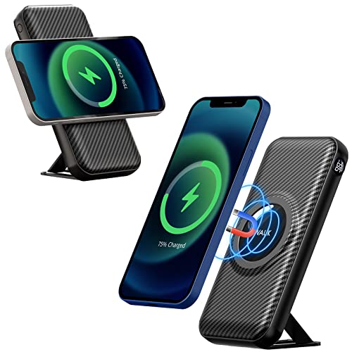 iWALK Magnetic Wireless Portable Charger Power Bank, 20000mAh with 7.5W Wireless Charging and 20W USB C Power Delivery Battery Pack, Smart LED & Kickstand, Only Compatible with iPhone 14/13/12 Series