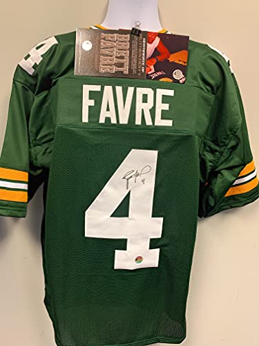 Brett Favre Green Bay Packers Signed Autograph Custom Jersey Green Brett Favre Certified