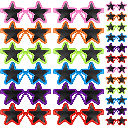 24 Pairs Kids Star Sunglasses Neon Star Sunglasses Star Glasses for Kids Children Summer Beach, Party Favors, Goody Bag Fillers, Fun Presents