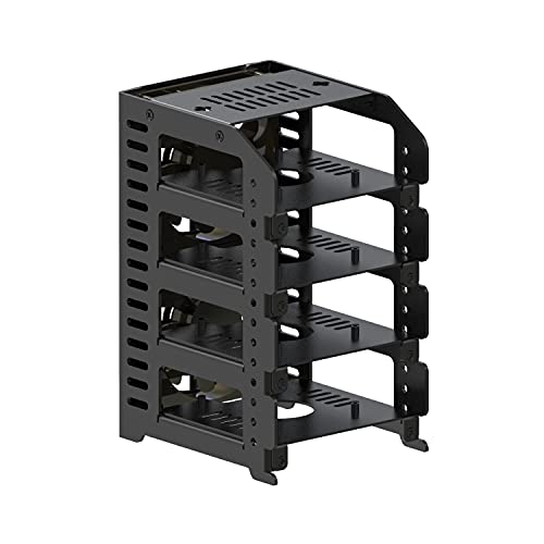 UCTRONICS Raspberry Pi Cluster, Metal Rack Case with Protection Shield, 4 Removable Layers and 2 Cooling Fans, Support Raspberry Pi 4B, 3B+/3B and Other B Models, Optional 2.5″ SSD Mounting Plate