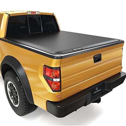 YITAMOTOR Soft Quad Fold Truck Bed Tonneau Cover Compatible with 2009-2014 Ford F150 F-150 (Excl. Raptor Series), Styleside 6.5 ft Bed