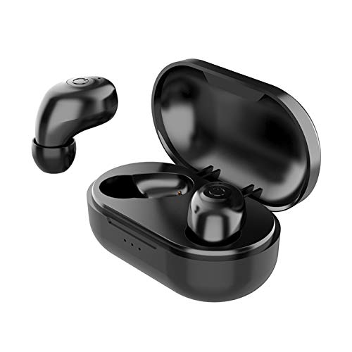 Bluetooth 5.0 Wireless Earbuds,Y06 Waterproof Rechargeable Earphones Noise Cancelling Headphones Premium Sound with Deep Bass Headset for Sport Black One Size
