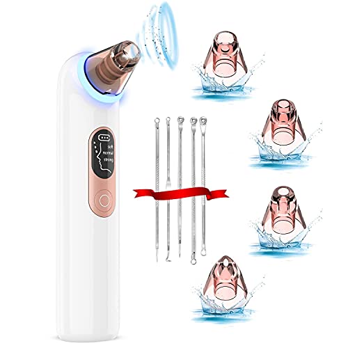 Blackhead Remover Pore Vacuum, Facial Pore Cleaner Whitehead Acne Comedone Pimple Extractor Suction Kit 4 Suction Probes Face Cleaning Tools for Women & Men, HIYI202W-WE-US-02