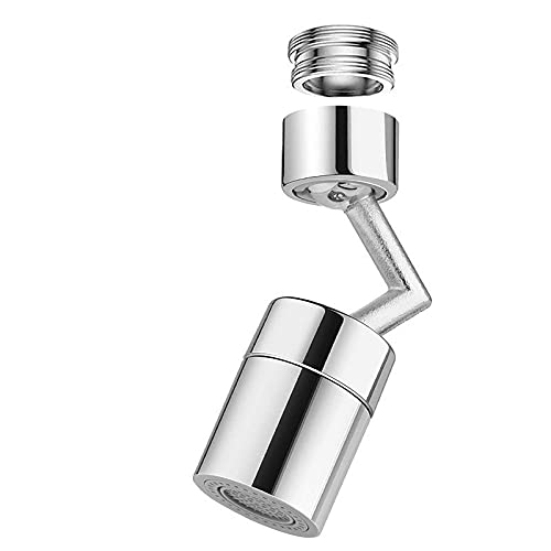 VVW&LIU 720°rotatable Universal Splash Filter Faucet Head Flexible Faucets Bathroom Kitchen Tap Extender Adapter,Silver,h