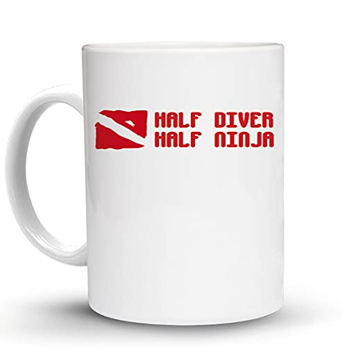 Press Fans – HALF DIVER HALF NINJA Scuba Diving Diver Flag 11 Oz Ceramic Coffee Mug, n14