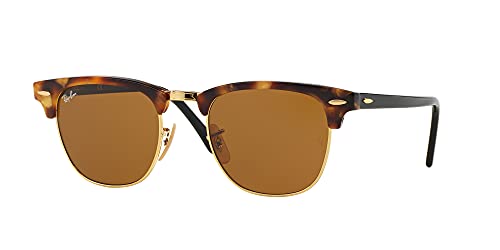 Ray-Ban RB3016 Clubmaster Sunglasses+ Vision Group Accessories Bundle(Spotted Brown Havana/Crystal Brown (1160),51)