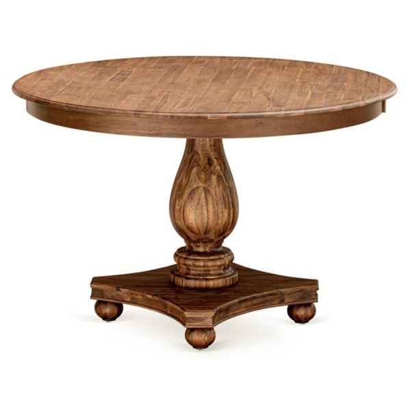East West Furniture Kitchen FE2-0N-TP Modern Table Round Tabletop and 48 x 30-Sandblasting Antique Walnut Finish