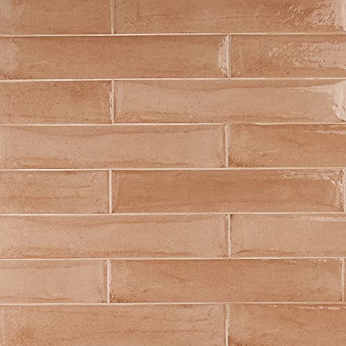 Tint Terracotta 2.95 in. x 15.74 in. Polished Porcelain Wall Tile (14.2 Sq. Ft. / Case)