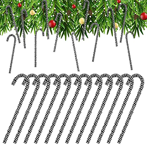 12 Pieces Christmas Candy Cane Plastic Candy Cane for Christmas Holiday Tree Hanging Buffalo Plaid Ornaments Christmas Tree Decorations Hanging Cane Crutch Ornaments for Xmas Party (15 cm/ 6 Inch)
