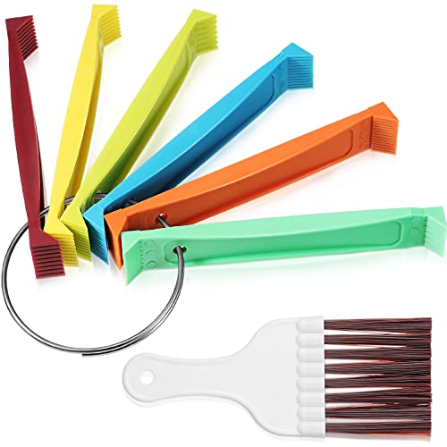 Fcr6 Fin Comb Plastic Colored Fin Coil Comb Straightener Condenser Coil Fin Comb and Air Conditioner Condenser Brush for Evaporator Condenser Coil, 6 Fin Comb on a Ring Handle 12 Different Fin Spacing