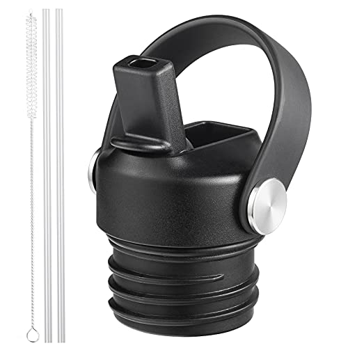 Tzuoieo Straw Lid for Hydro Flask Standard Mouth, Lids with Straws and Flexible Handle fit Hydroflask Standard Mouth 21 25 oz,Standard Mouth Sports Flex Straw Cap Flip Top Replacement Lid
